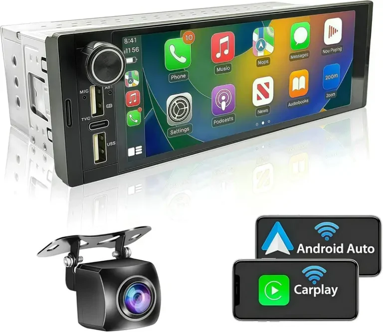 Single Din Car Stereo with Wireless Apple CarPlay Android Auto Photo 1